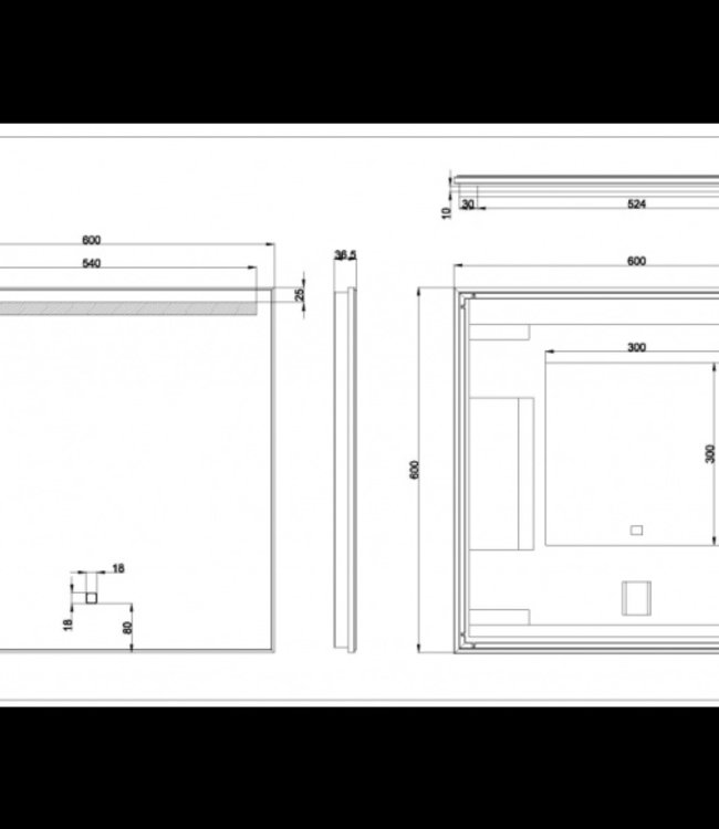 Wiesbaden Ambi One - Condens-vrije Spiegel met LED Verlichting - 60 x 60 cm