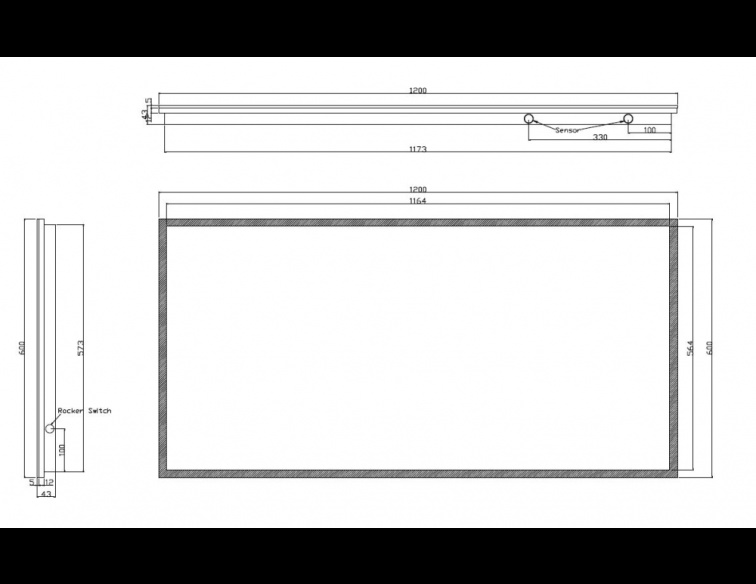 Wiesbaden Quatro-LED Spiegel - Condens-vrij - 120 x 60 cm