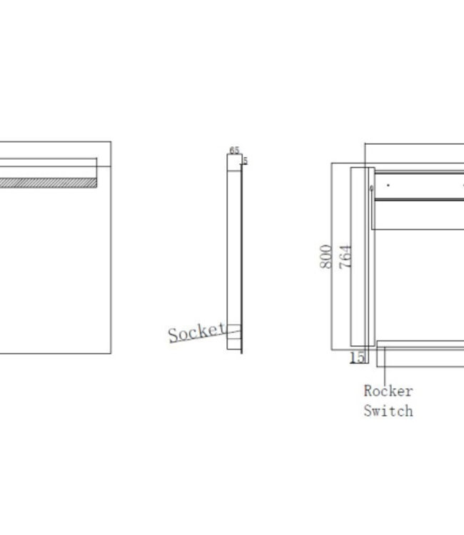 Wiesbaden Tigris Spiegel met LED Verlichting + stopcontact  - 160 x 80 cm