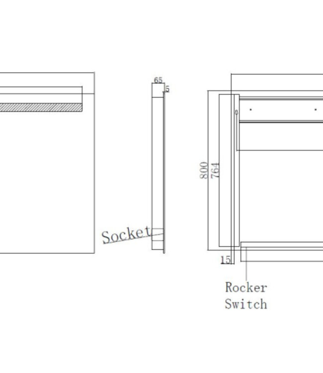 Wiesbaden Tigris Spiegel met LED Verlichting + stopcontact  - 140 x 80 cm