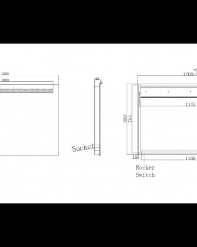 Wiesbaden Tigris Spiegel met LED Verlichting + stopcontact - 120 x 80 cm