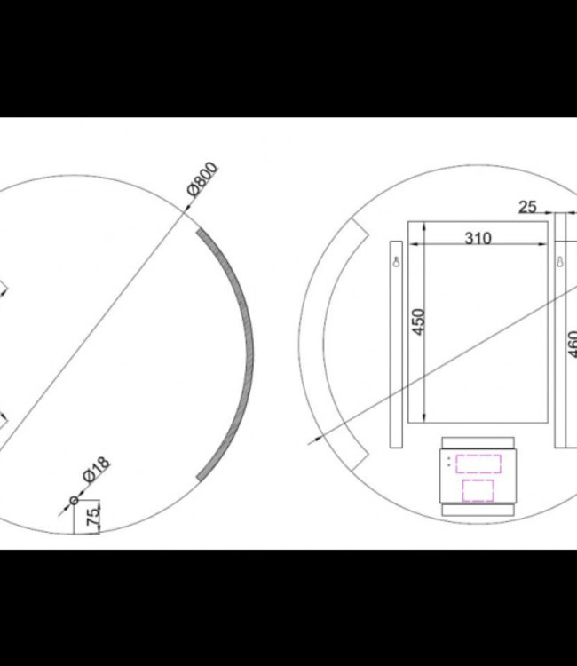 Wiesbaden Round LED Spiegel - Condens-vrij - Rond - 80 cm
