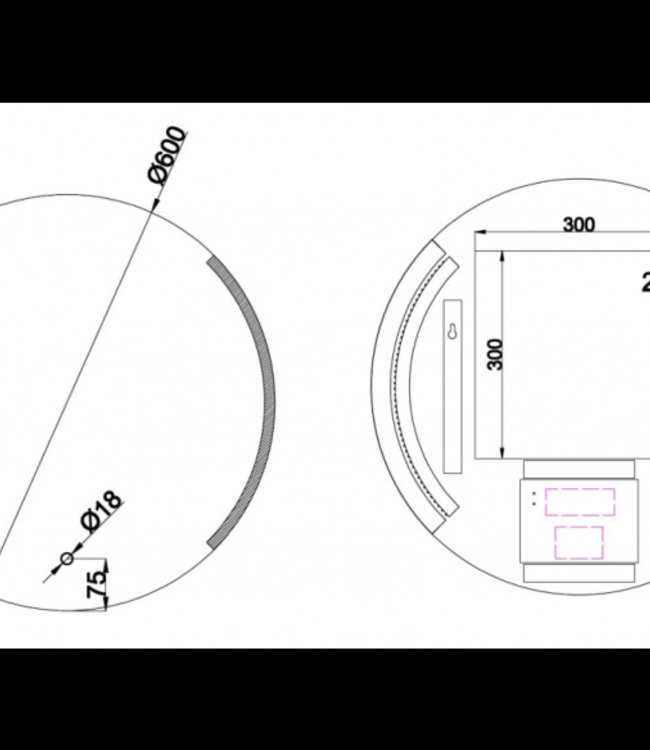 Wiesbaden Round LED Spiegel - Condens-vrij - Rond - 60 cm