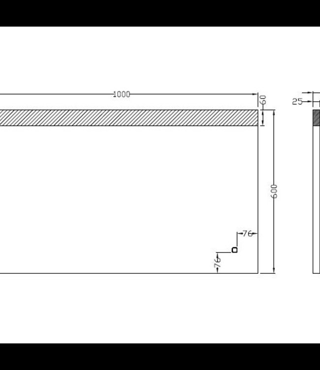Wiesbaden Single dimbare LED Spiegel - Condens-vrij - 100 x 60 cm