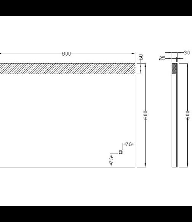 Wiesbaden Single dimbare LED Spiegel - Condens-vrij - 80 x 60 cm