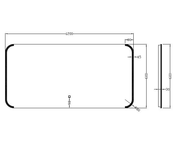 Wiesbaden Bracket - Dimbare LED Spiegel - Condens-vrij - 120 x 60 cm