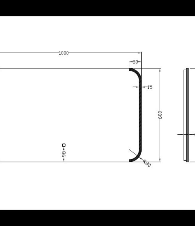 Wiesbaden Bracket - Dimbare LED Spiegel - Condens-vrij - 100 x 60 cm