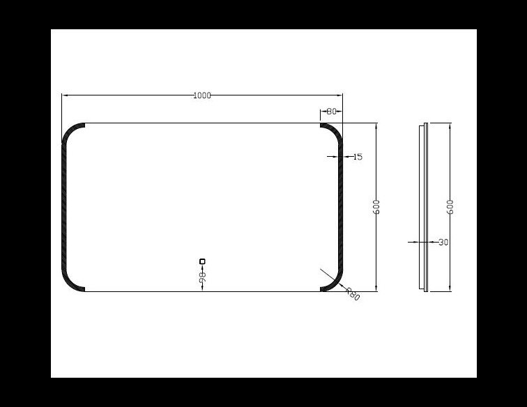 Wiesbaden Bracket - Dimbare LED Spiegel - Condens-vrij - 100 x 60 cm