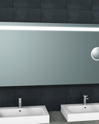 Wiesbaden Tigris Spiegel met LED Verlichting en Scheerspiegel - 140x80 cm