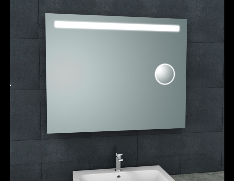 Wiesbaden Tigris Spiegel met LED Verlichting en Scheerspiegel - 100x80 cm