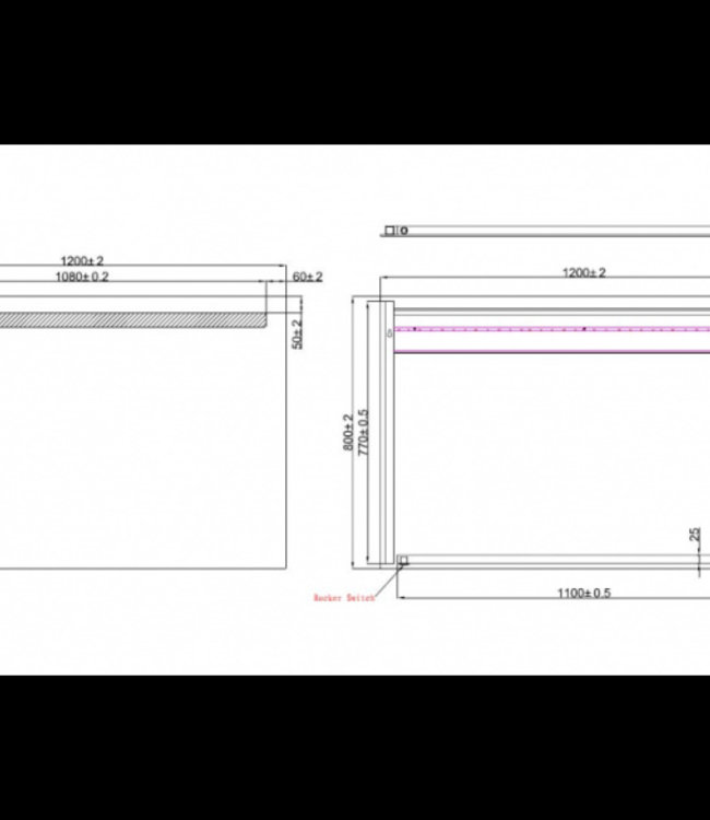 Wiesbaden Tigris Spiegel met LED Verlichting - 120 x 80 cm