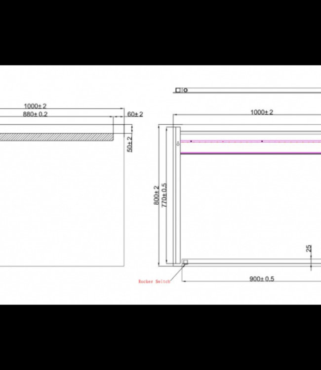 Wiesbaden Tigris Spiegel met LED Verlichting - 100 x 80 cm