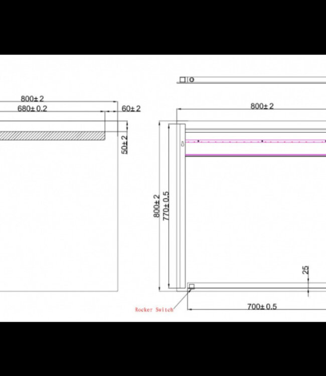 Wiesbaden Tigris Spiegel met LED Verlichting - 80 x 80 cm