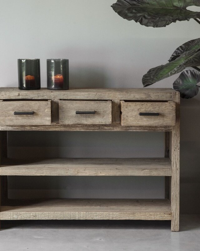 Be-Uniq Sidetable Chicago - Oud Hout - L40 x B120 x H90 cm