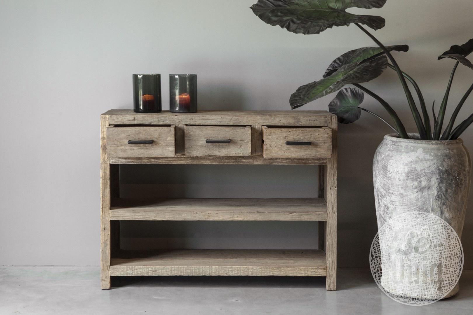 Be-Uniq Sidetable Chicago - Oud Hout - L40 x B120 x H90 cm