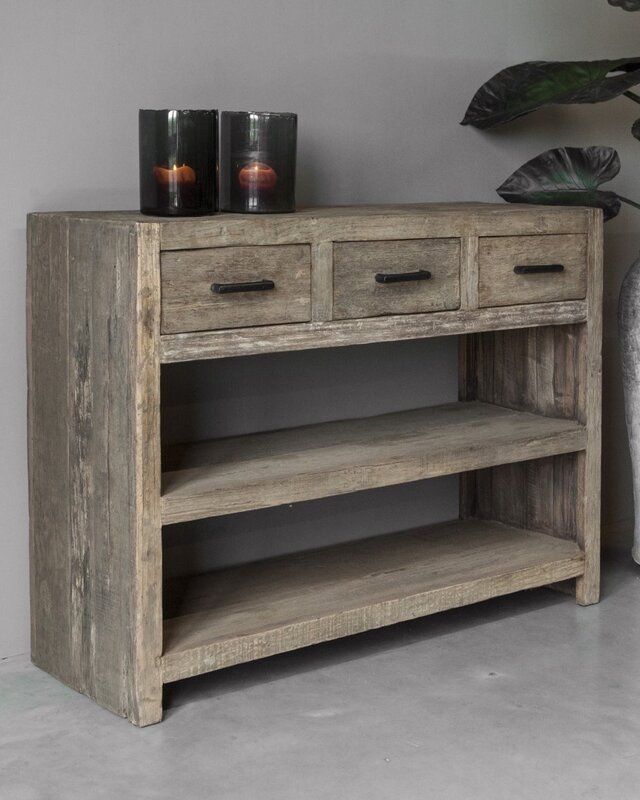 Be-Uniq Sidetable Chicago - Oud Hout - L40 x B120 x H90 cm
