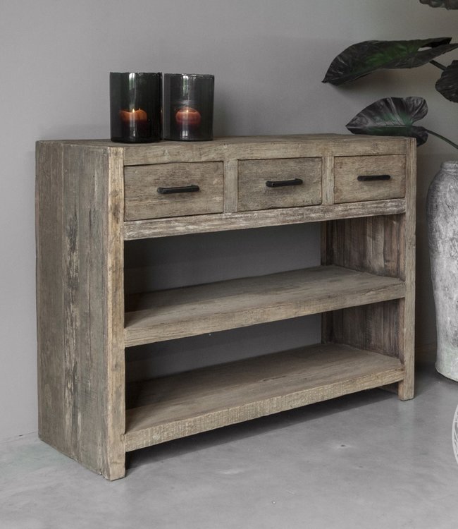 Be-Uniq Sidetable Chicago - Oud Hout - L40 x B120 x H90 cm