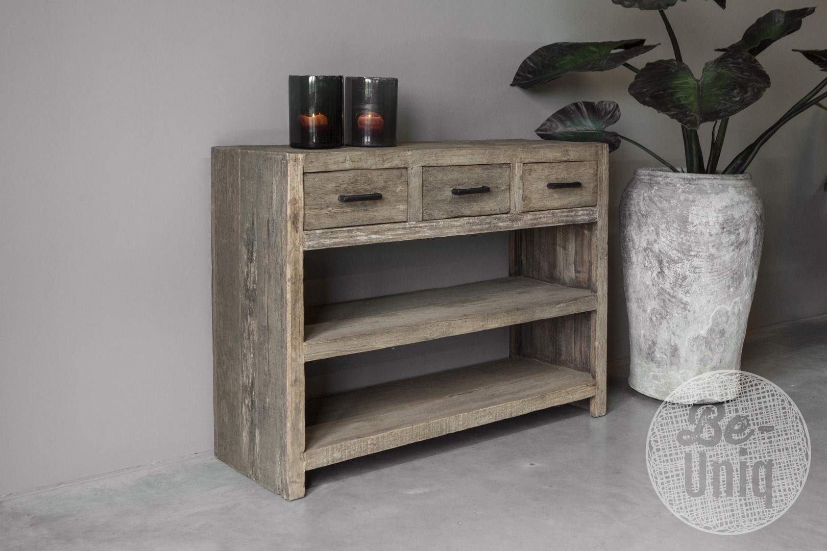 Be-Uniq Sidetable Chicago - Oud Hout - L40 x B120 x H90 cm
