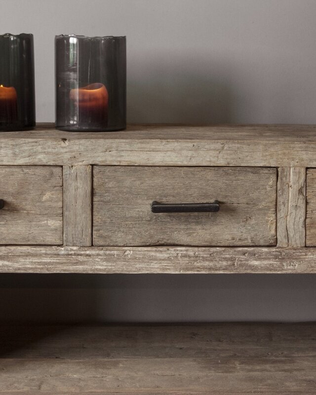 Be-Uniq Sidetable Chicago - Oud Hout - L40 x B120 x H90 cm