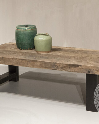 Be-Uniq Robuuste Salontafel - Oud Hout - L60 x B120 cm