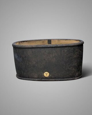 Brynxz Ovalen Plantenbak - Bruin - L42 x B18 x H21 cm