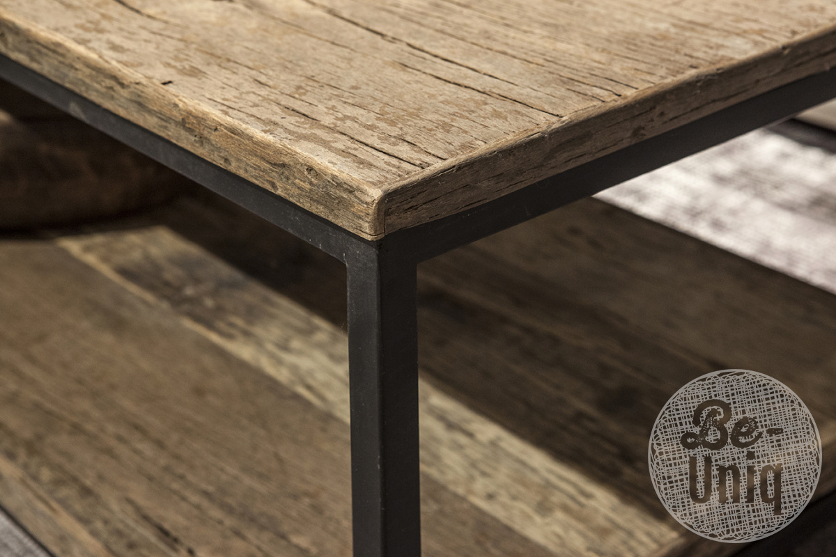 Be-Uniq Salontafel Shelf - Oud Hout - L50 x B160 x H45 cm