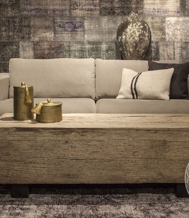 Be-Uniq Salontafel Cube - Oud Hout - L50 x B140 x H45 cm