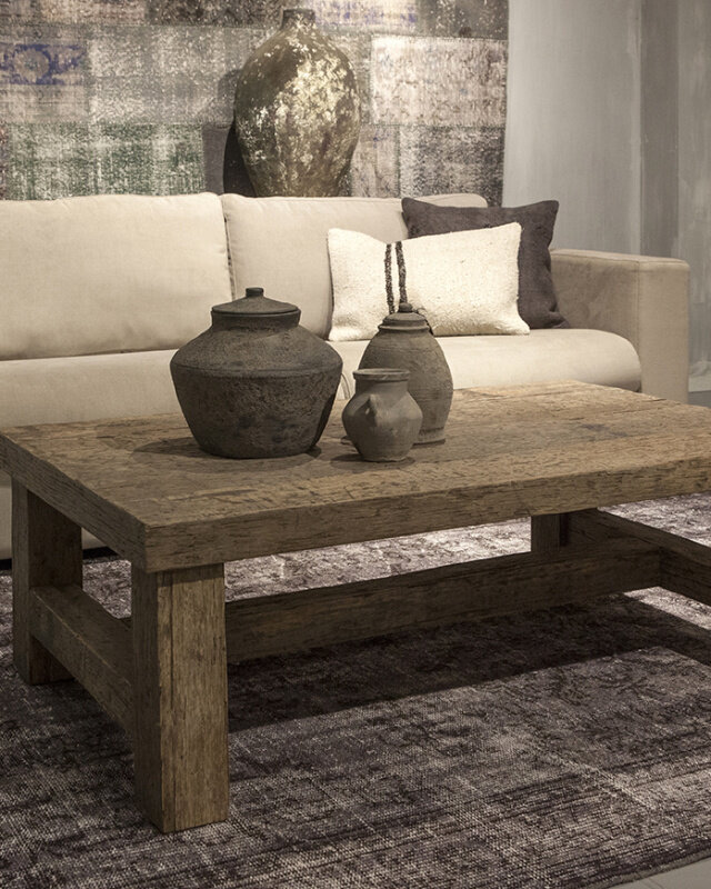 Be-Uniq Salontafel Klooster - Oud Hout - H45 x B130 x D75 cm
