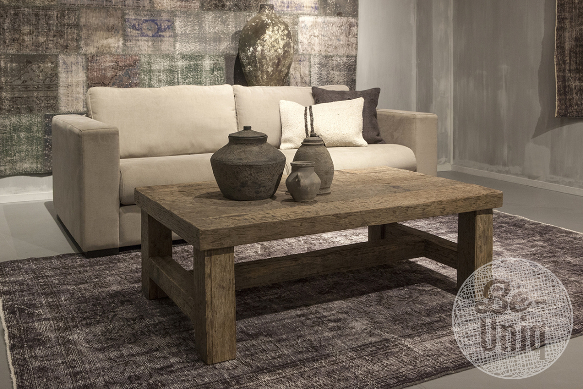 Be-Uniq Salontafel Klooster - Oud Hout - H45 x B130 x D75 cm