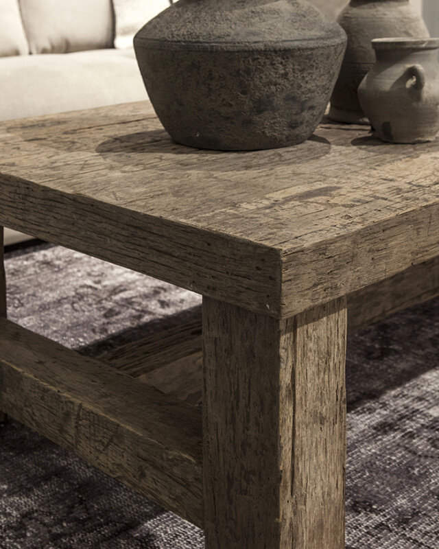 Be-Uniq Salontafel Klooster - Oud Hout - H45 x B130 x D75 cm