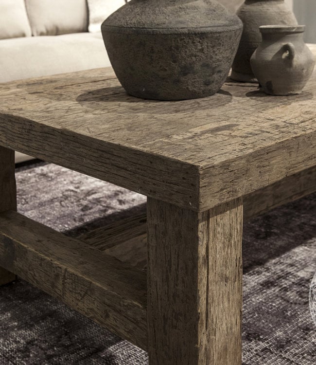 Be-Uniq Salontafel Klooster - Oud Hout - H75 x B130 x D45 cm