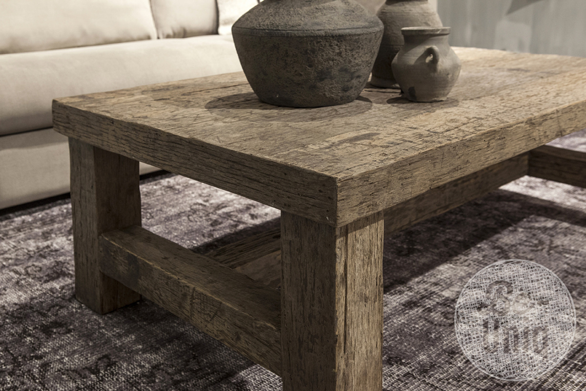 Be-Uniq Salontafel Klooster - Oud Hout - H45 x B130 x D75 cm