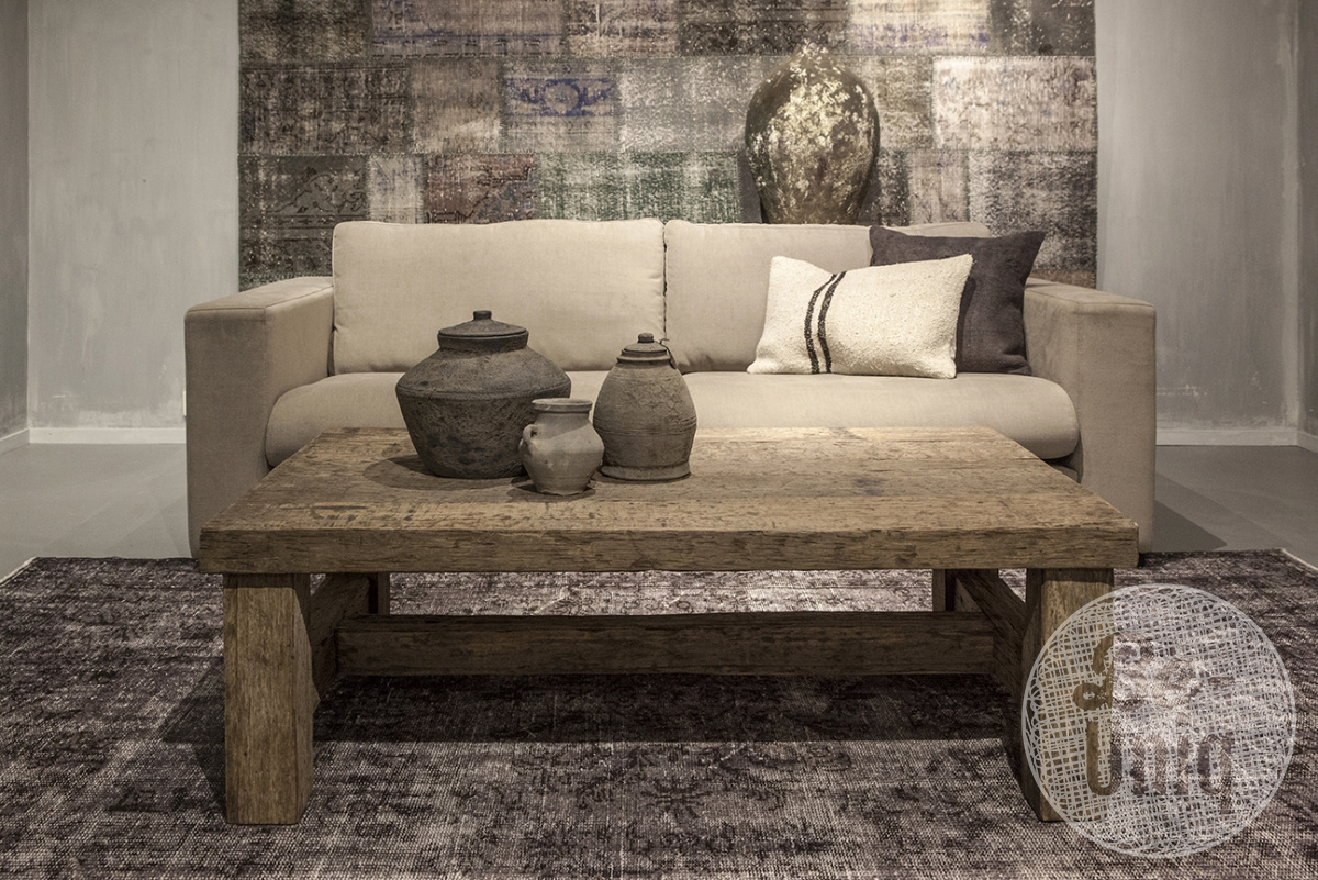 Be-Uniq Salontafel Klooster - Oud Hout - H45 x B130 x D75 cm