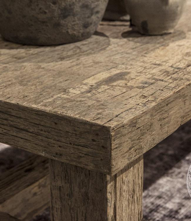 Be-Uniq Salontafel Klooster - Oud Hout - H75 x B130 x D45 cm