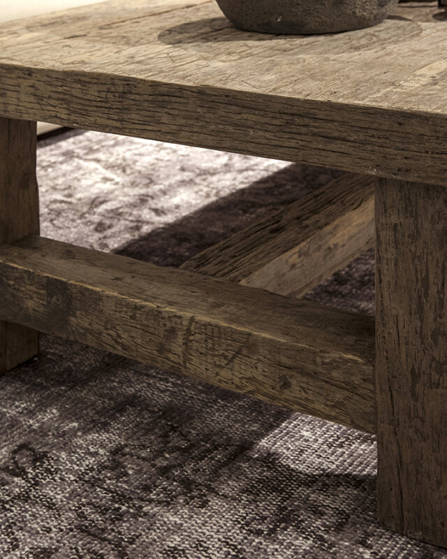 Be-Uniq Salontafel Klooster - Oud Hout - H45 x B130 x D75 cm