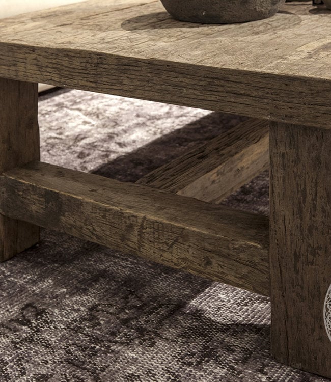 Be-Uniq Salontafel Klooster - Oud Hout - H75 x B130 x D45 cm
