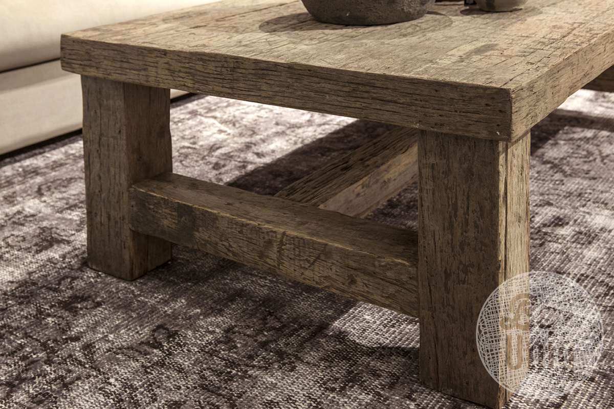 Be-Uniq Salontafel Klooster - Oud Hout - H45 x B130 x D75 cm