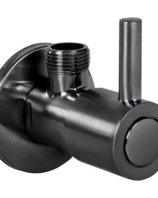 Differnz Hoekstopkraan - 1/2 x 3/8 - Gun Metal