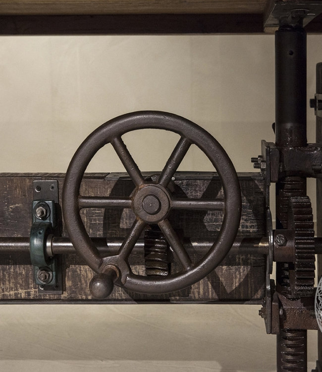 Be-Uniq Eettafel Factory - L100 x B240 cm - Oud Hardhout