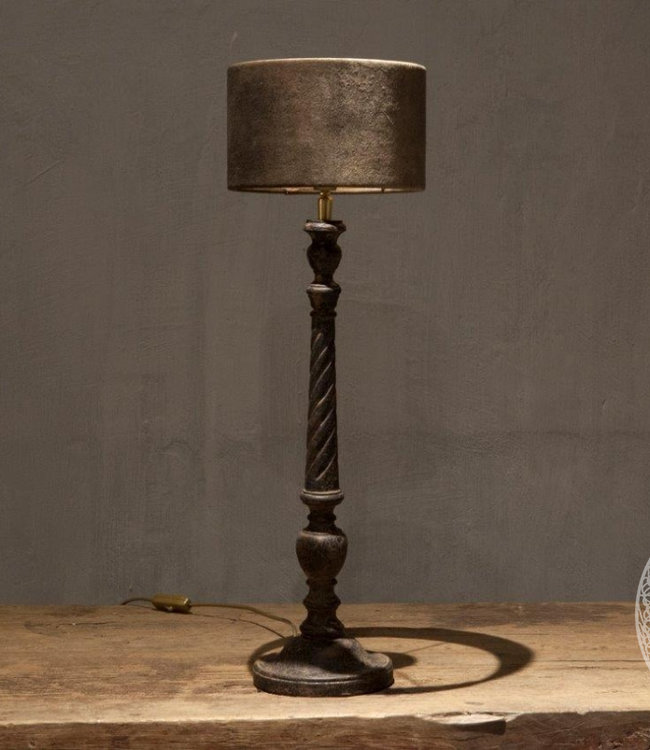 Be-Uniq Tafellamp Lyon - Inclusief Bruine Lampenkap - D20 x H64 cm