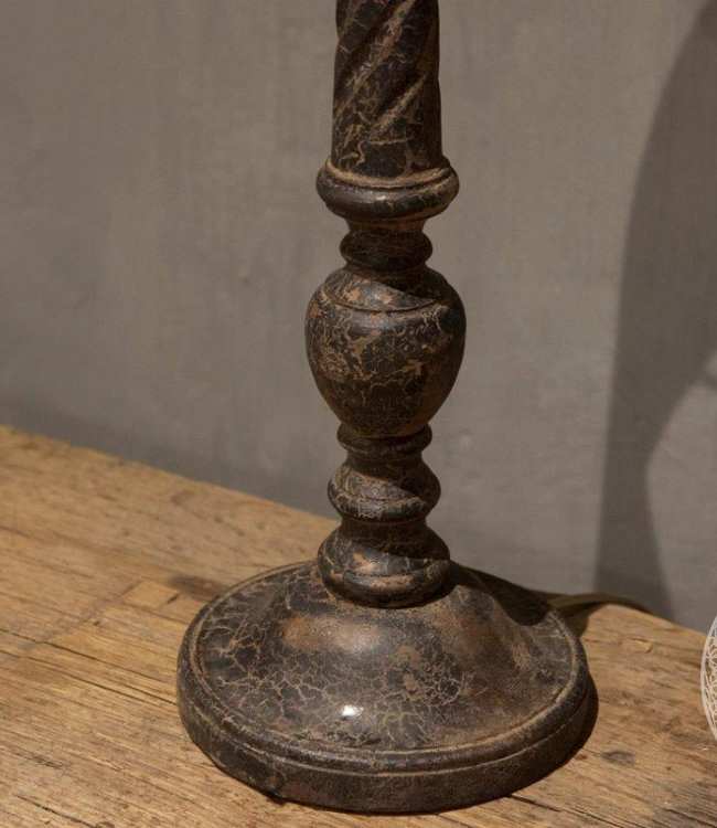 Be-Uniq Tafellamp Lyon - Inclusief Bruine Lampenkap - D20 x H64 cm