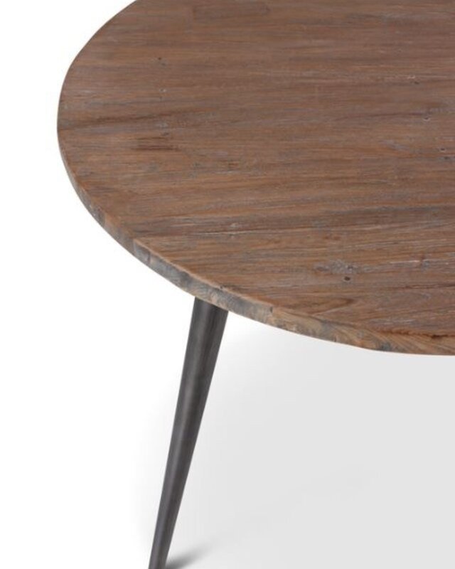Rene Houtman Finn Tafel - Onbehandeld Teak Hout - D90 x H77 cm