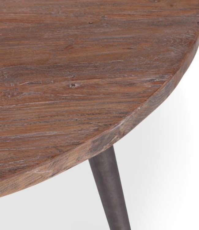 Rene Houtman Finn Tafel - Onbehandeld Teak Hout - D90 x H77 cm