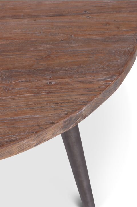 Rene Houtman Finn Tafel - Onbehandeld Teak Hout - D90 x H77 cm