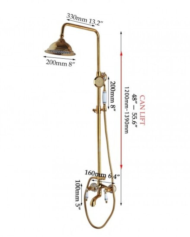 Rene Houtman Opbouw douche set - Goud