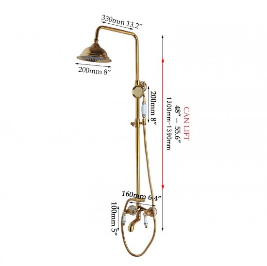 Rene Houtman Opbouw douche set - Goud