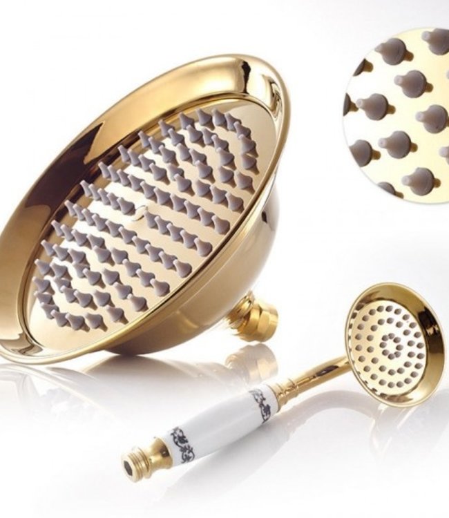 Rene Houtman Regendouche set met Badkraan - Nostalgisch - Goud