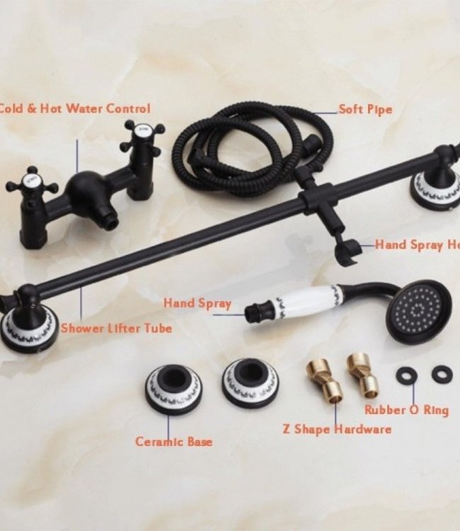 Rene Houtman Olie Bronzen Douchekraan met Douche-stang