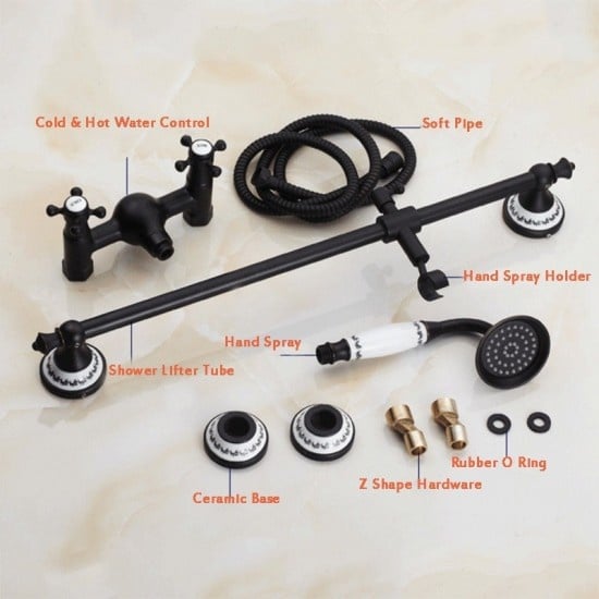 Douchekraan Met Stang Kopen? Olie Bronzen Douchekraan met Douchestang