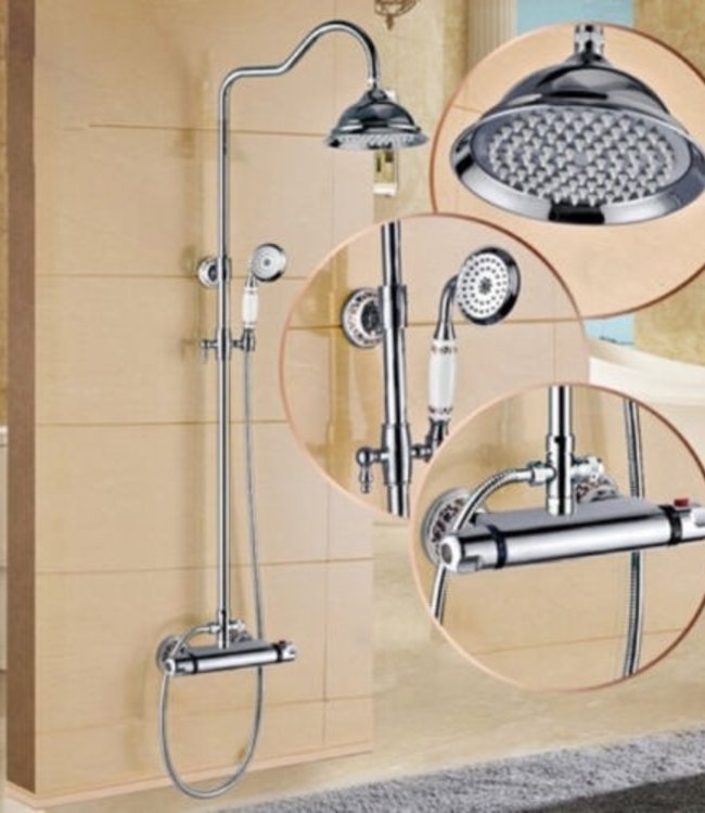 Rene Houtman Thermostatische Nostalgische Chroom Doucheset